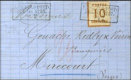 Cachet Encadré KPR FELDPOST / RELAIS N° 57 / Alsace N° 5 Sur Lettre Avec Texte Daté De Troyes Le 20 Février 1871 Pour Mi - War 1870