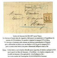 Lettre Avec Texte Daté De Senones Le 18 Mars 1871 Pour Nancy. Le Bureau N'ayant Plus De Vignette, L'expéditeur A Réglé E - Guerra De 1870