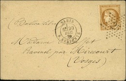 Etoile 25 / N° 36 Càd PARIS / R. SERPENTE 20 DEC. 70 Sur Carte Pour Mirecourt. Au Verso, Càd D'arrivée (date Illisible). - Guerra Del 1870