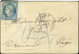 Etoile 16 / N° 37 Càd PARIS / R. DE PALESTRO 30 JANV. 71 Sur Lettre Pour Vagney. Au Recto, Taxe 20 Et 4 Au Crayon Bleu.  - Guerra De 1870