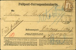 Càd KPR FELDPOST RELAIS  / N° 20 / Alsace N° 5 (def) + Cachet Encadré KPR FELDPOST RELAIS N° 6 Sur Carte De Correspondan - Guerra De 1870