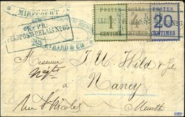 Cachet Encadré Bleu KPR / FELDPOST RELAIS N° 65 / Alsace N° 1 + 3 + 6 Sur Lettre Avec Texte Daté De Mirecourt Le 23 Janv - War 1870