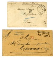 Lot De 2 Lettres De Prisonniers De Guerre Adressées Dans Les Vosges. - TB. - War 1870