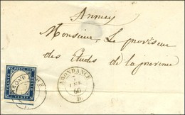 Càd ABONDANCE / D / Sardaigne N° 12 (pli) Sur Lettre Pour Annecy. 1860. - TB. - R. - 1849-1876: Classic Period