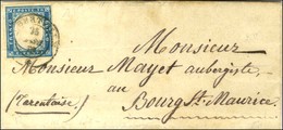 Càd ALBERTVILLE / * / Sardaigne N° 12 Bleu Clair Sur Lettre Pour Bourg Saint Maurice. 1857. - TB. - 1849-1876: Période Classique