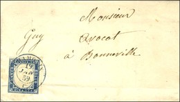 Càd Bleu CHAMONIX / C / Sardaigne N° 12 (infime Pli) Sur Lettre Pour Bonneville. 1859. - TB. - R. - 1849-1876: Période Classique