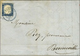 Càd Bleu CHAMONIX / C / Sardaigne N° 12 Sur Lettre Pour Bonneville. 1859. - TB / SUP. - R. - 1849-1876: Klassieke Periode