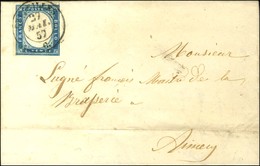 Càd CRUSEILLES / C / Sardaigne N° 12 (filet Effleuré) Sur Lettre Pour Annecy. 1857. - TB / SUP. - R. - 1849-1876: Periodo Classico