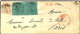 Càd THONON / * / Sardaigne N° 4 (2) + 6 (def) Sur Lettre Pour Paris. 1853. - TB. - R. - 1849-1876: Periodo Classico