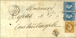 Ancre / N° 13 + 22 Paire Càd SINAÏ / * 8 NOV. 62 Sur Lettre Partielle De Marseille Pour Constantinople. - TB. - Schiffspost