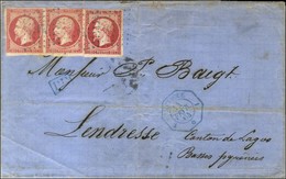 Ancre Bleue / N° 17 A Foncé 1 Paire + 1 Ex Càd Octo Bleu 1 MEXIQUE 1 / * Sur Lettre 3 Ports Pour Lendresse. 1864. - TB.  - Poste Maritime