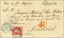 Ancre / N° 24 Càd Octo Bleu ST JEAN-DE-PORTO-RICO 22 JANV. 66 (1ère Date De L'agence) Sur Lettre Pour Madrid. Au Recto,  - Poste Maritime