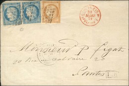 Losange / CG N° 11 + 12 Paire Càd GUADELOUPE / POINTE-A-PITRE Sur Lettre Pour Nantes. 1872. - TB. - R. - Posta Marittima