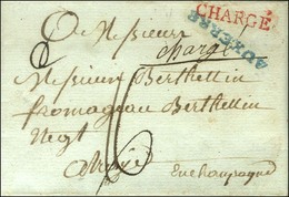 AUXERRE Bleu (L N° 8) + Griffe CHARGE Rouge Sur Lettre Avec Texte Daté 1791. - TB / SUP. - Altri & Non Classificati