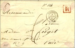 Càd T 15 AUXERRE (83) Sur Lettre Recommandée Pour Paris. 1839. - TB / SUP. - Sonstige & Ohne Zuordnung