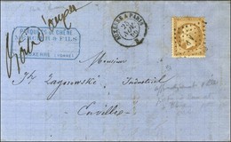Losange Ambulant AP / N° 21 Càd AUXERRE A PARIS + Mention Manuscrite '' Boite D'Auxerre '' Sur Lettre Locale. 1866. - TB - Other & Unclassified