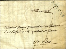 NOYERS Bleu (L N° 2B - 30 Mm) Sur Lettre Avec Texte Daté 1787. - SUP. - R. - Andere & Zonder Classificatie