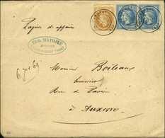 Càd T 17 St FARGEAU (83) / N° 28 + 29 Paire Sur Papiers D'affaires Pour Auxerre. 1869. - SUP. - Sonstige & Ohne Zuordnung
