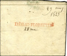 DÉB.St-FLORENTIN Rouge Sur Lettre De Joigny Pour Florentin Réexpédiée à Vatan. 1823. - SUP. - R. - Other & Unclassified