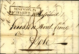 Cachet D'essai Encadré De Février 28 : BESANCON. 24 / 11 FEVRIER 1828 (Cote : 1200). - TB / SUP. - R. - 1801-1848: Vorläufer XIX