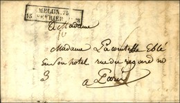 Cachet D'essai Encadré De Février 28 : MELUN 73 / 13 FEVRIER 1828 (Cote : 2100). - TB / SUP. - RR. - 1801-1848: Vorläufer XIX