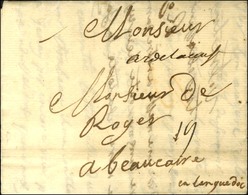 '' Ar De La Meuse '' (armée De La Meuse) Sur Lettre Avec Texte Daté Au Camp De Juillez Le 7 Août 1742 Pour Beaucaire. -  - Sellos De La Armada (antes De 1900)