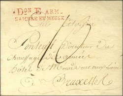 Don E ARM / SAMBRE ET MEUSE Rouge Sur Lettre Avec Texte Daté D'Aix La Chapelle Le 25 Vendémiaire An 4 Pour Bruxelles. -  - Marques D'armée (avant 1900)