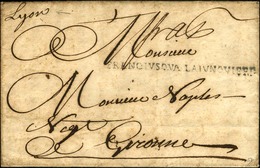 FRANC IVSQVA LAIVUNQVIERA (Franc Jusqu'à La Junquiera) Sur Lettre Avec Texte Daté De Lyon Le 28 Août 1739 Pour Gironne.  - ....-1700: Voorlopers