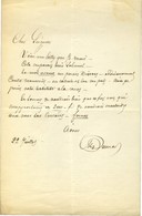 DUMAS Alexandre Père (1802-1870), écrivain Et Homme De Théâtre. - Autres & Non Classés