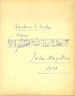 MAZELLIER Jules Marius (1879-1959), Compositeur. - Sonstige & Ohne Zuordnung