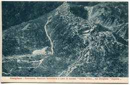 Aerofilatelia Italiana (28.2.1928) - Gimigliano - Panorama Stazione Ferroviaria E Cave Di Marmo Dal Dirigibile "Esperia" - Marcofilie (Luchtvaart)