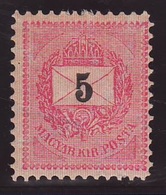 1889. Black Numbered Krajcar - 5 Kr. - Unused Stamps
