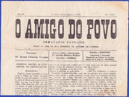 Newspaper Catholic / Journal Catholique - O Amigo Do Povo, Semanário Católico / Coimbra, Portugal - 1951 - Zeitungen & Zeitschriften