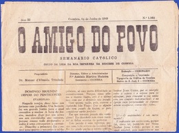 Newspaper Catholic / Journal Catholique - O Amigo Do Povo, Semanário Católico / Coimbra, Portugal - 1949 - Zeitungen & Zeitschriften