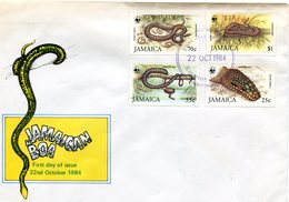 JAMAICA 1984 WWF Snakes.LOCAL ISSUE.VERY SCARES! - FDC