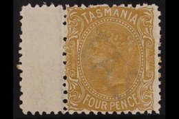 TASMANIA 1871-78 4d Buff Perf 12, SG 153, Very Fine Never Hinged Mint. Superb With Sheet Margin At Left. For More Images - Autres & Non Classés