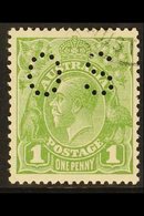 OFFICIAL 1926-30 1d Sage-green KGV Head Die II Perf 13½x12½ Punctured 'OS', SG O98b, Very Fine Cds Used, Fine Centring,  - Sonstige & Ohne Zuordnung