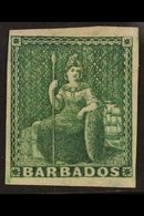 1852-55 (½d) Deep Green Britannia, SG 2, Fine Mint With Good Colour And Four Good To Large Margins, Large Part Gum. For  - Barbades (...-1966)