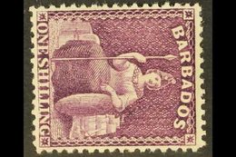 1875-81 1s Purple, CC Wmk Sideways, SG 81, Very Fine Mint For More Images, Please Visit Http://www.sandafayre.com/itemde - Barbados (...-1966)