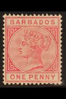 1882-86 1d Rose Queen, SG 91, Fine Mint. For More Images, Please Visit Http://www.sandafayre.com/itemdetails.aspx?s=6465 - Barbados (...-1966)