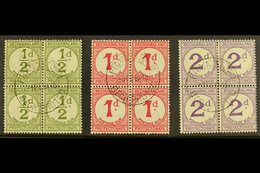 POSTAGE DUES 1932 USED BLOCKS OF FOUR Set On Ordinary Paper, SG D4, D5 And D6, Each Block Bearing Clear 9 Feb 45 Cds Can - Autres & Non Classés