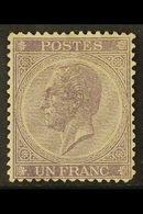 1865-6 1f Lilac, Perf 14½x14, SG 33, Mi 18 A, COB 21, Unused No Gum, Tiny Tear (about 0.5mm) Does Not Detract, Good Cent - Autres & Non Classés