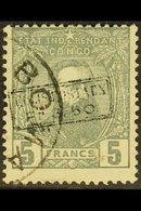 CONGO 1892 3f.50 On 5f Grey, COB CP5, Fine Cds Used. For More Images, Please Visit Http://www.sandafayre.com/itemdetails - Other & Unclassified