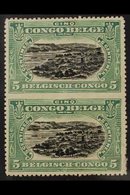 CONGO 1915 5c Black And Green (COB 64), Vertical Pair, IMPERF BETWEEN, Fine Mint, UNLISTED VARIETY. For More Images, Ple - Autres & Non Classés
