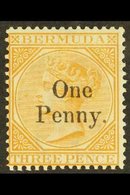 1875 1d On 3d Yellow-buff, SG 16, Fine Mint. For More Images, Please Visit Http://www.sandafayre.com/itemdetails.aspx?s= - Bermudas