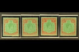 1943-53 10s VALUES STUDY - VERY FINE MINT. A Delightful Group On A Stock Card Of The 10s KGVI KEY PLATES, All Four Later - Bermudas