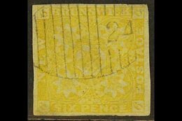 1851-60 6d Yellow, SG 3, Good Colour With Four Margins And Neat "24" Cancel, Small Thin And Ironed Crease. For More Imag - Otros & Sin Clasificación