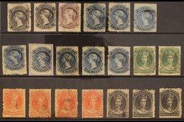 1860-63 YELLOWISH PAPER USED COLLECTION Presented On A Stock Card & Includes 1c (x2), 2c, 5c (x8 Incl One On Piece), 8½c - Altri & Non Classificati