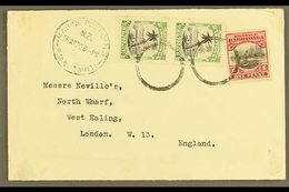 1930 (April) Envelope To London, Bearing Pictorial ½d Pair And 1d Tied By "dumb" Circles, Marine Post Office R.M.S. Tahi - Cook