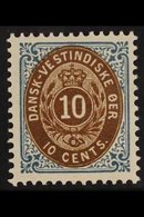 1896-1902 10c Bistre-brown And Blue, Perf 12½, Frame Normal, Facit 18 Or SG 35, Superb Never Hinged Mint. For More Image - Danish West Indies